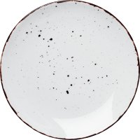 Porzellanserie "Granja" weiß Teller flach Coup-Form, 20,5 cm