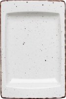 Porzellanserie "Granja" weiß Platte flach eckig, 18x12 cm