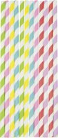 Trinkhalme aus Papier gestreift, 19,7cm