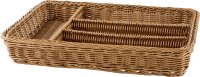 Korb Besteck 4 Fächer 40x30x6,5cm braun