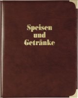 Speisekarte A4 mit Buchschrauben A4, dunkelbraun