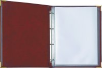 Speisekarte, Metallecken gold A4, weinrot