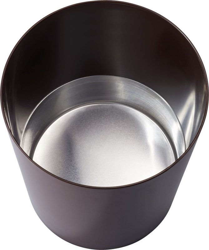 Sicherheitspapierkorb mit Aluminium-Einsatz braun (1)