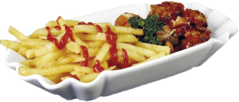 Pommesschale schwarz 24,5x13,2cm (1)