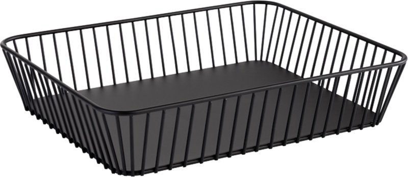 Korb "Urban" Metall, schwarz L: 32,5 x B: 26,5 x H: 7,5 cm, GN 1/2 (1)