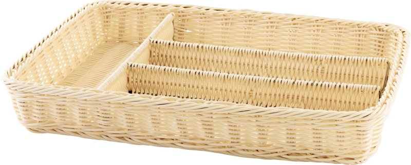 Korb Besteck 4 Fächer 40x30x6,5cm beige (1)
