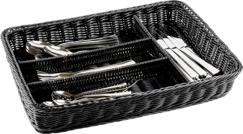 Korb Besteck 4 Fächer 40x30x6,5cm beige (2)