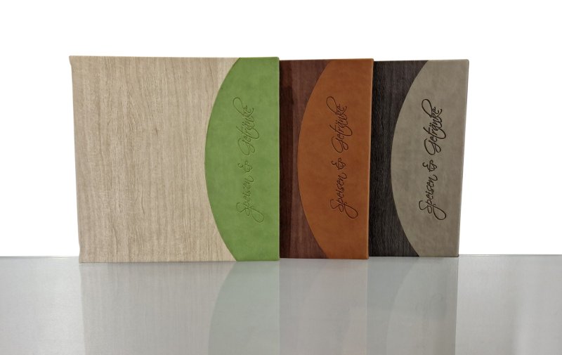 Speisekarte "Felia" quadratisch dunkelbraun + braun (2)