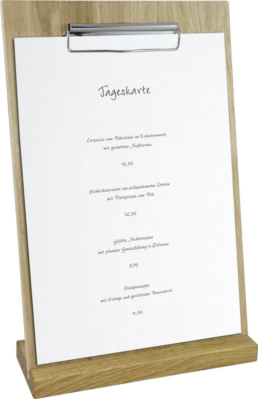 Klemmbrett für Tageskarte A4, Eiche hell (3)