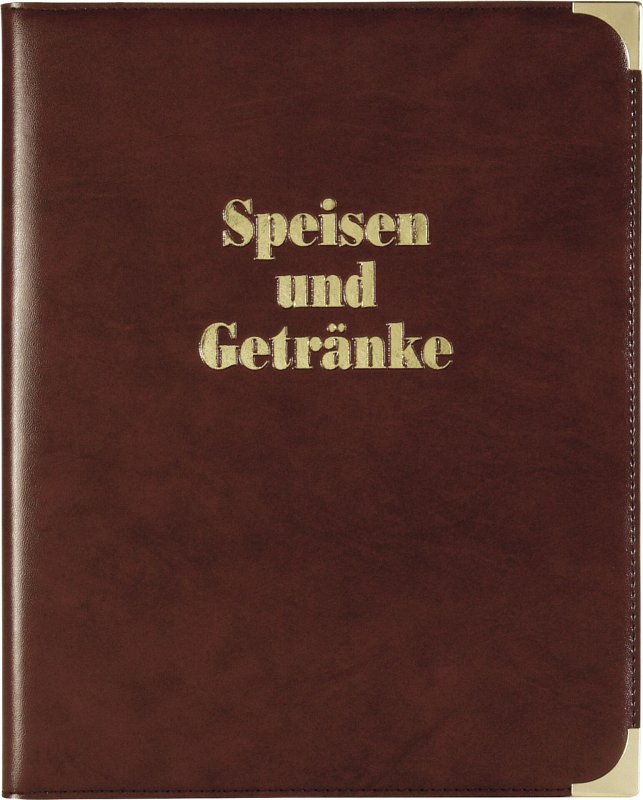 Speisekarte A4 mit Buchschrauben A4, dunkelbraun (1)