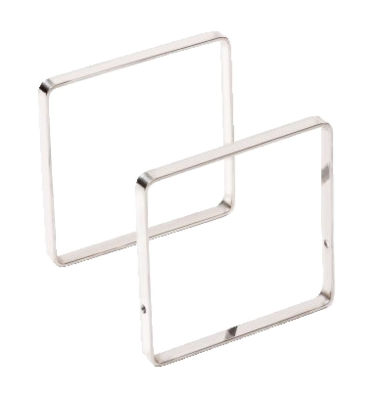 Buffet-Präsentation "OAK" Bügel 12x12cm Edelstahl 2er Pack (1)