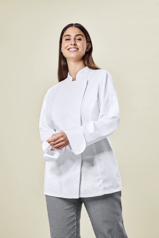 Kochjacke Damen, Druckknöpfe, langarm Größe XL (3)